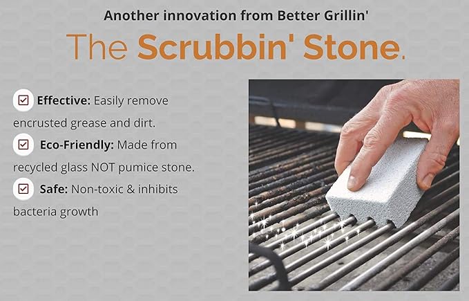 Better Grillin Scrubbin Stone Grill Cleaning Brick Block | Griddle Stone | Grill Stone Cleaning Block | Barbecue Grill Cleaner for BBQ, Griddle, & Racks