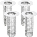 uxcell 4 Pack Shower Drain Strainer, 3.2" x 2" 304 Stainless Steel Floor Drain Strainer Deep Sink Hair Catcher for Kitchen Bathroom Balcony Floor Drain, Fit Hole Size from 1.1" to 2"