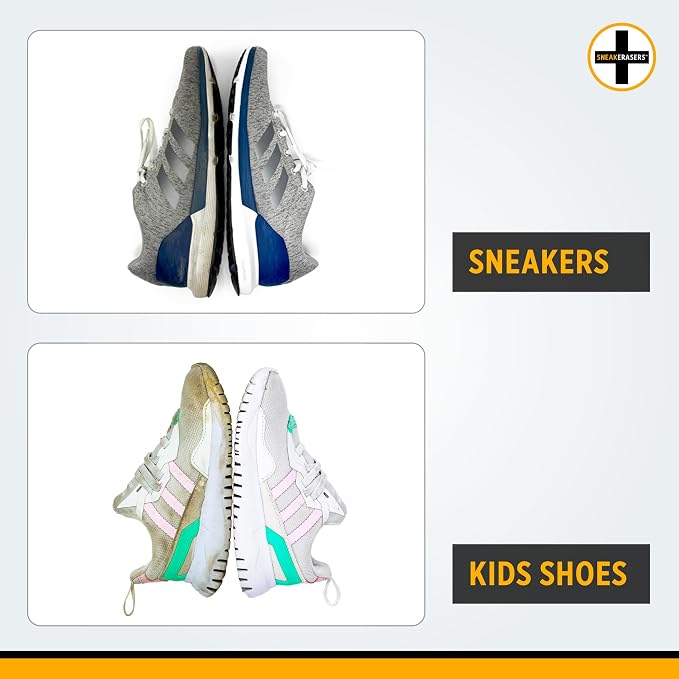 SneakERASERS Overnight Soak, Shoe and Sneaker Cleaner, Easy Detergent for Sneakers athletic shoes, and more. No fuss!