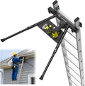 Extension Ladder Stabilizer, Extended Ladder Standoff with Tool Tray | Lightweight Aluminum Ladder Accessory for Roof Gutters, Walls ＆ Windows, Anti-Slip Rubber Feet, Adjustable Length 22 - 29.5"