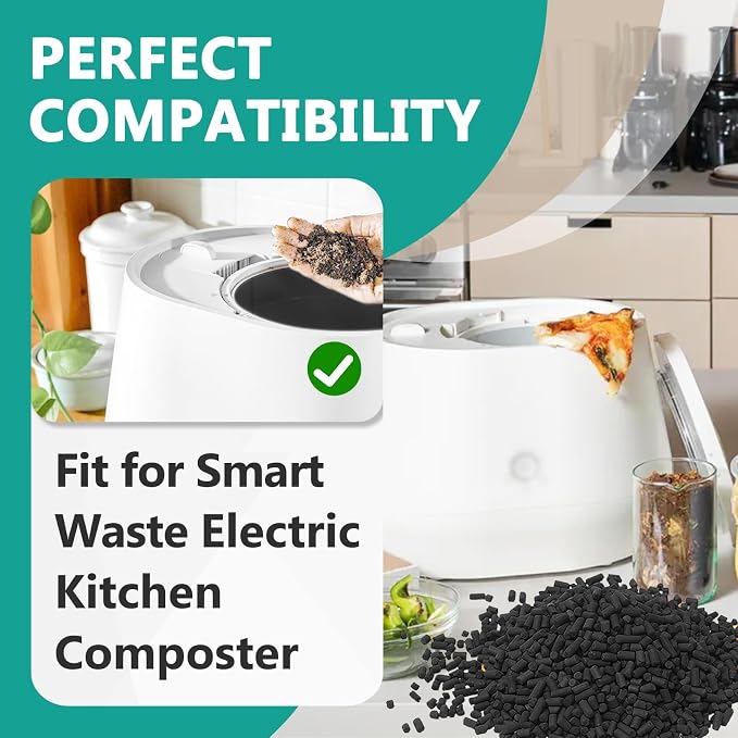 2 Pounds (4-Pack) Filter Refills Compatible with Lomi Smart Waste Composter | Odor Absorbing, Easy to Replace, Long-lasting, Premium Materials