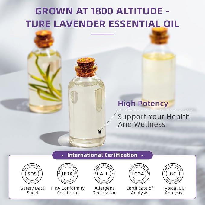 HIQILI Lavender Essential Oil for Aromatherapy, Candle & Soap Making | Large Capacity for Hotels Spas Salons & DIY Studios, Calming Scent, Relaxation & Skin Care - 500mL / 16 fl oz