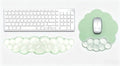 Mouse Pad with Wrist Rest, Soft Cloud Gel Keyboard Mouse Pad Set with Hand Wrist Support, Cute Non Slip Office Desk Accessories for Comfort/Pain Relief/Computer/Laptop (2Pc Green Cloud)