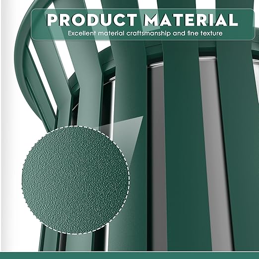 Round Heavy Duty Outdoor Trash Can, Large Metal Slatted Garbage Can for All Weather Resistant, Commercial Garbage Cans, Waste Receptacle in Park, Beach, Patio (Green, Medium)