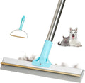 Carpet Rake for Pet Hair Removal Tool, 2 in 1 TPU and Copper Rake Teeth, Dual-Action Hair Remover with 54’’ Adjustable Long Handle, Reusable Cat & Dog Fur Broom for Carpets,Rugs, Mats,Car