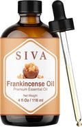 Siva Frankincense Essential Oil with Dropper, 4 Fl Oz (118 ml) | Frankincense Oil for Diffuser, Humidifier, Skin, Body, Perfume, Home Fragrance, Incense, Bath, Soap, Candle & DIY Projects