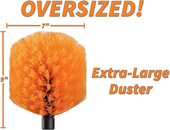 4-13 ft Cobweb Duster with Extension Pole 20 Foot High Reach | Spider Web Cleaner Cobweb Brush for Outdoor & Indoor Web Cleaning // Lightweight & Sturdy Telescopic Pole Kit