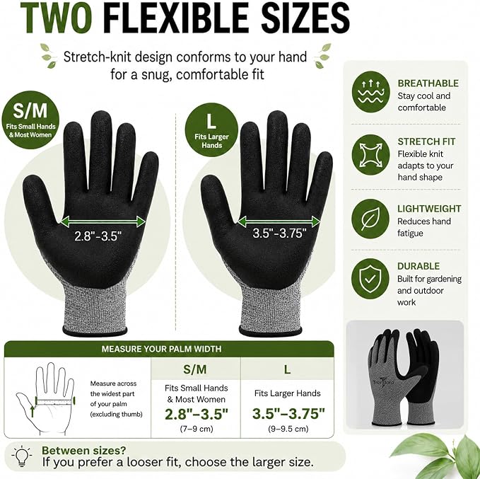 8 Pairs gloves for men gardening gloves,garden gloves for women,Breathable latex dipped gloves,Suitable for weeding and warehouse handling