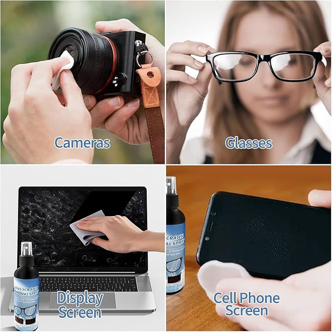 2PCs Lens Scratch Remover for Eye glasses, Lens scratch removal spray,Eyeglass Scratch Remover,Glasses Windshield Repair Fluid
