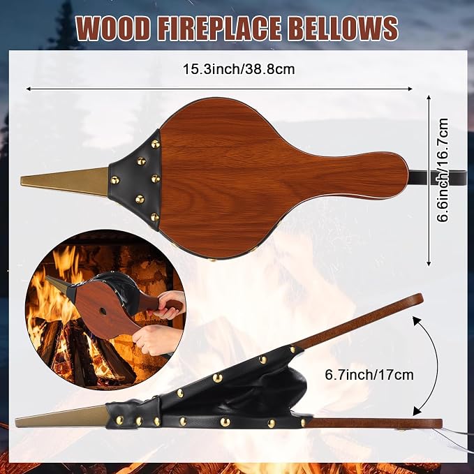 Patelai 7 Pcs Heavy Duty Fireplace Tool with 1.5gl Metal Ash Bucket with Lid Shovel Broom Wood Fire Pit Bellows 32" Long Fire Poker 26" Fireplace Tong, Glove(No Storage)