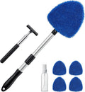 AstroAI 5pcs Windshield Cleaner Tool & Car Window Cleaning Kit | Extendable Handle, 1 39in Car Mirror Squeegee, 4 Reusable Microfiber Pads, Perfect for Auto & Home Windows, Blue