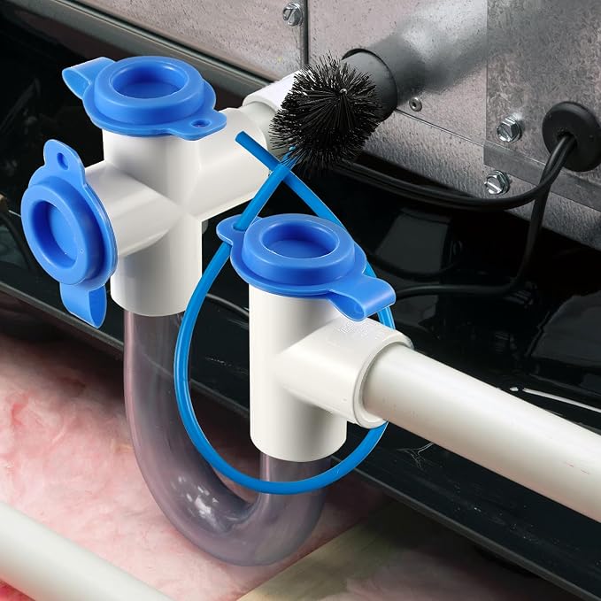 3 Pcs Condensate Trap Flexible Drain Brush, 16 Inch AC Drain Line Cleaning Brush for AC & HAVC Condensate P Trap, Blue