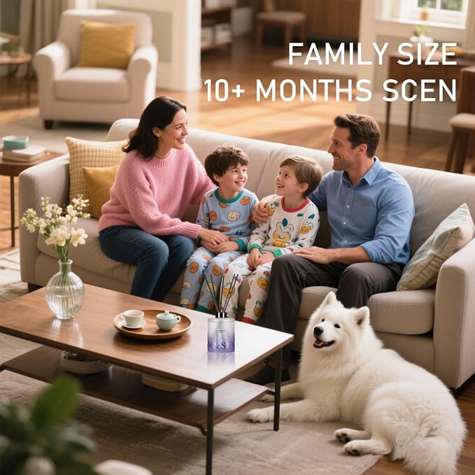 M&SENSE Reed Diffuser Set, Lavender Vanilla, 17 oz Natural Essential Oil | Non-Toxic Organic, Long-Lasting Fragrance, Ideal for Relaxation Nook, Bedroom, Gifts for Women