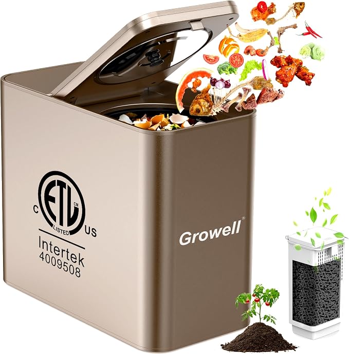 3.2L Electric Kitchen Composter, Smart Odorless, Auto-Cleaning, Low Noise