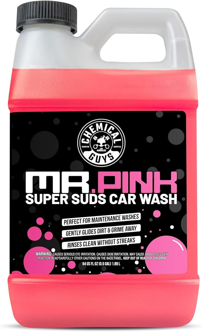 Chemical Guys, Mr. Pink Car Wash Soap, Foam Cannon & Bucket Wash, 64 oz | Lifts road grime with a slick, high-gloss formula that rinses clean, gentle on wax, sealant and ceramic coatings