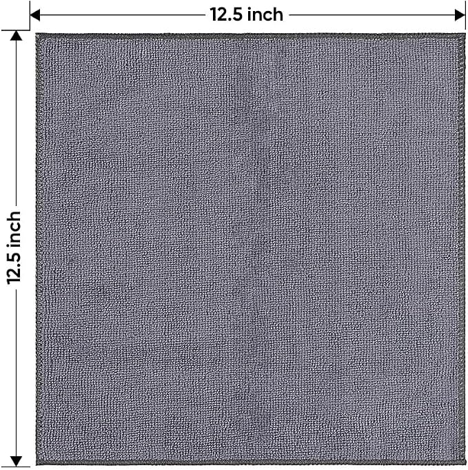 HOMEXCEL Grey Microfiber Cleaning Cloth 400 Pack, 11.5 x 11.5 inch Bulk Shop Towels | Reusable Cleaning Rags for Cars, Kitchen, Window, Garage and House, Ultra Absorbent, Lint Free, Streak Free