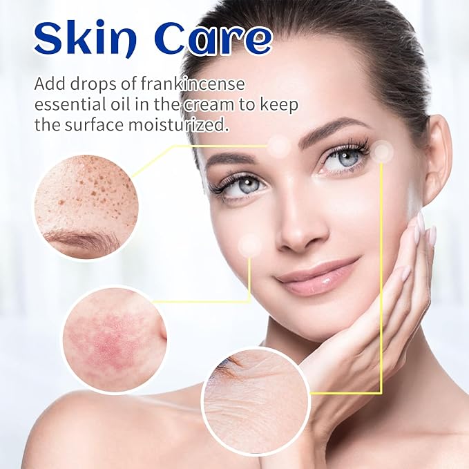 HIQILI 0.33 Fl Oz Frankincense Essential Oil, Relaxing, Skin Care, Camp Atmosphere Creation, Can be Added to Body Lotions, Creams, Aromatherapy Use - 10ml | Mix with Face Cream to Boosts Skin Texture, Relaxes Knee, Feet, Shoulder, and Waist during Spa ...