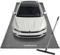 VIVOHOME Containment Mat (7'9" x 18') with Stay Put Corner, Gray | PVC Garage Floor Mats, Heavy Duty Garage Parking Mat with a Squeegee