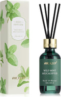 Reed Diffuser Set, 3.38 fl oz (100 ml) - Wild Mint&Eucalyptus Oil Diffusers with 8 Reed Sticks, Home Fragrance Reed Diffuser for Bathroom Shelf Decor