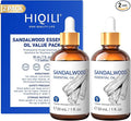 HIQILI Sandalwood Essential Oil 30ml 2-Piece Set | Perfect for Sharing & Gifting, for Skin Care, Massage, DIY Candle Soap, Meditation & Relaxation - 1 fl oz (2 pack)
