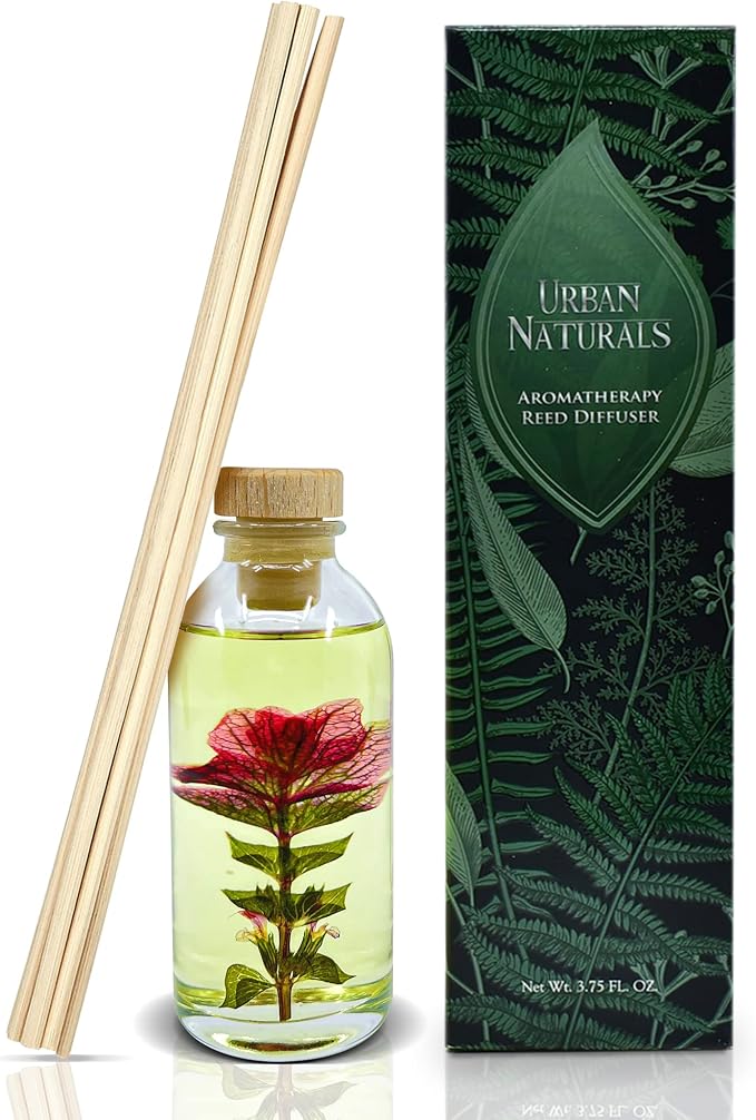 Reed Diffuser Set, Black Raspberry Vanilla - Shelf Décor | Made with Essential Oils & Real Botanicals, Blackberry, Amber, Vanilla Orchid & Sandalwood, Made in the USA