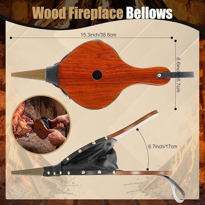 Patelai 7 Pcs Heavy Duty Fireplace Tool with 1.5gl Metal Ash Bucket with Lid Shovel Broom Wood Fire Pit Bellows 32" Long Fire Poker 26" Fireplace Tong, Glove(Slender)