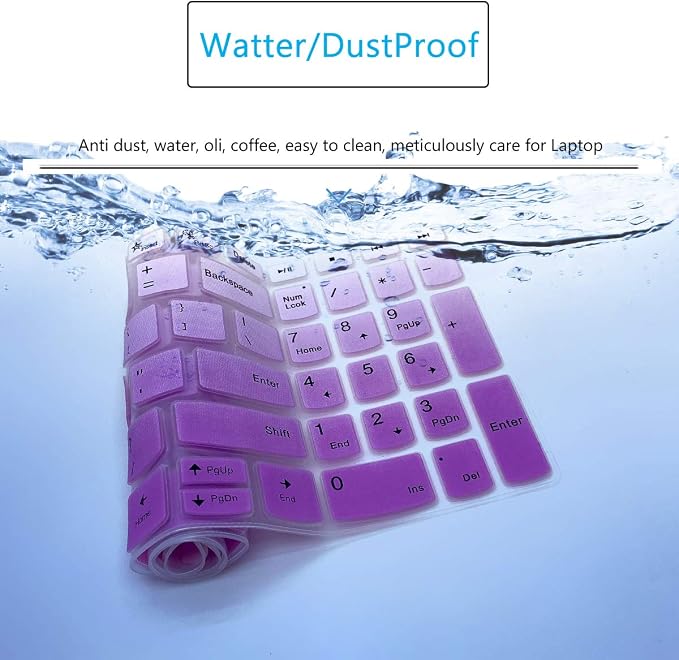 Keyboard Cover for Lenovo Ideapad Flex 5 5i 15.6" 16", IdeaPad Slim 5 5i 15" 16", Lenovo Yoga 7 7i 15.6 16, Yoga Slim 7/IdeaPad Slim 7 15.6, Ideapad 3/Ideapad 5 15.6 17.3, IdeaPad 3i 15 -GPurple