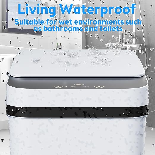 KOEYLE 2 Pack 2.2 Gallon Automatic Touchless Garbage Can, Small Motion Sensor Smart Trash Can, Slim Waterproof Trash Bin for Bedroom, Bathroom, Office, Living Room, White