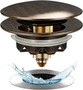 Anlige Bathtub Drain Stopper, Pop Up Tub Stopper and Cover, Bottom with Hair Catcher, Universal for 1.45 to 1.8in Drain, Replaces Old Drain Plug, Oil Rubbed Bronze