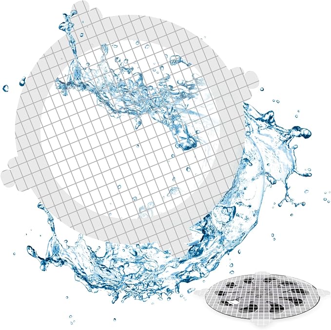 VIVIDLY 200 Pack Disposable Shower Drain Cover Hair Catcher Shower Drain Mesh Stickers, Bathroom, Bathtub, Kitchen, Sink, for Human and pet Hair (200)