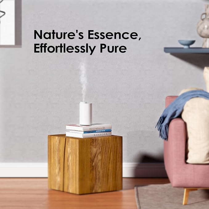 Airversa AN6 Waterless Essential Oil Diffuser Starter Kit, White | 2X20 mL BLG+BCR Hotel Scent Fragrance Oil, Up to 600 sq ft, Battery Operated, Portable for Home Car Office, AN6Kit-2x20-B