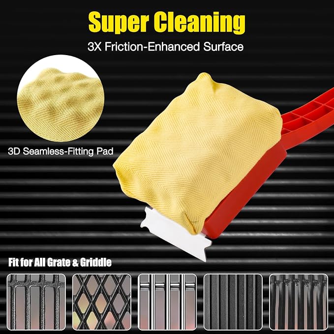 Grill Brush Bristle Free,Steam Cleaning Grill Brush - Safe for All Grill Types,Replaceable Head Barbecue Grill Cleaning Brush