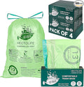 13 Gallon,200 Count, Compostable Trash Bags with Drawstring,Tear Resistant Kitchen Food Scrap Waste Bag, ASTM D6400, US BPI and Europe OK Compost Home Certified