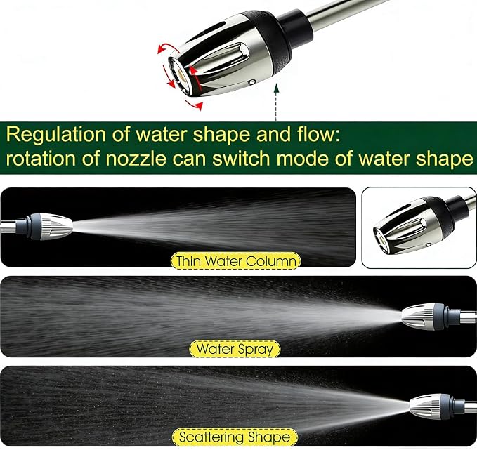 Jetterix Pressure Washer-Turn Any Hose into a High Pressure Water Cleaning Jet, 2026 New Heavy Duty Garden Hose Nozzle, Multi Function Lawn & Garden Watering Washer with Car Wash Glove (1Set)