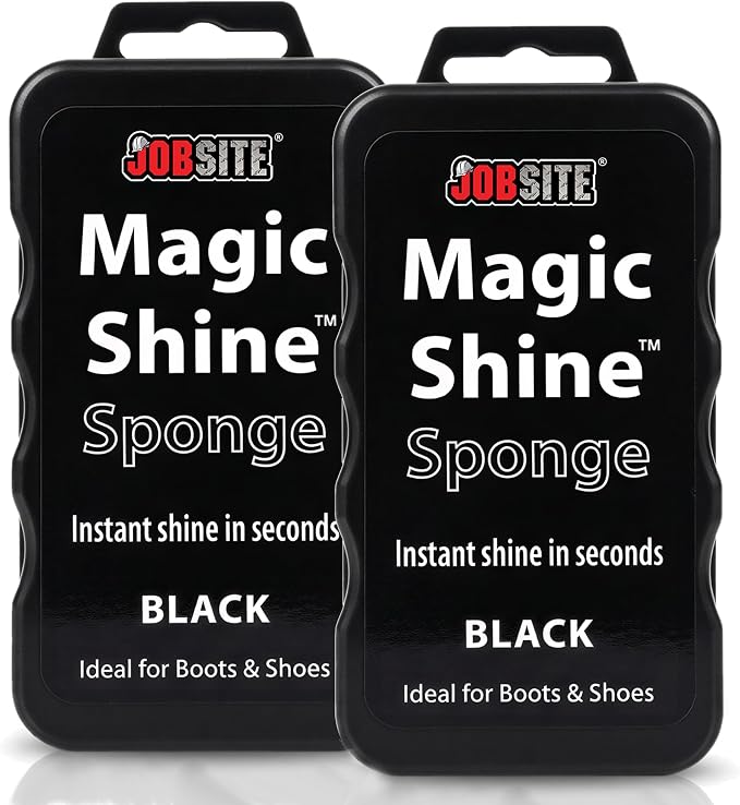 JobSite Instant Express Leather Boot & Shoe Shine Sponge - Black - 2 Pack