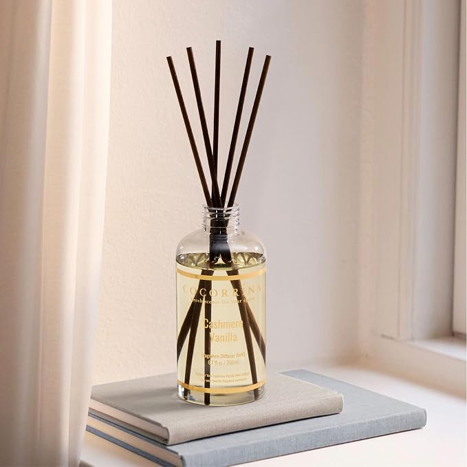 Reed Diffuser Refill - Cashmere Vanilla 6.7 Fl.oz Reed Diffuser Refill with 8 Sticks