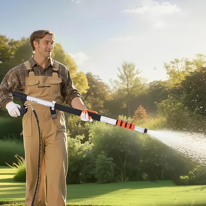 VEVOR Pressure Washer Telescoping Wand, 21 ft, 4000 psi, Telescopic Spray Wand with Power Washer Extension Wands, Gutter Cleaner, Brush Head, Pivoting Coupler, 7 Spray Nozzles and Support Harness
