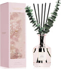 White Flower Reed Diffuser, 6.76 oz | Real Dried Eucalyptus Leaves, 8 Reeds, Long-Lasting Essential Oil, Home Fragrance, Bedroom or Bathroom Décor