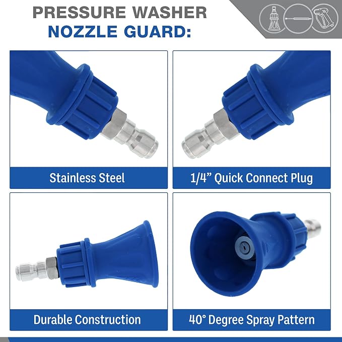 Essential Washer Brass Pressure Washer Gun and Hose Kit | M22 Adaptors | 18" Extension Wand | Nozzle Guard
