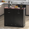 Betterhood Double Tilt Out Trash Cabinet 20 Gallon Wooden Free Standing Laundry Sorter Cabinet,Recycling Cabine with Hideaway Drawer,Tilt Out Trash Cabine Can Bin Kitchen (Black)