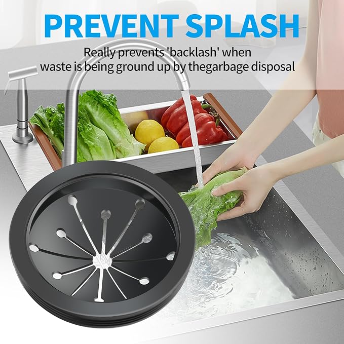 2 Pcs Garbage Disposal Splash Guard, 3 1/8" Sink Rubber Guard for Garbage Disposal, Replacement Garbage Disposal Rubber Drain Insert Parts for Whirlaway, Waste King, and GE Models