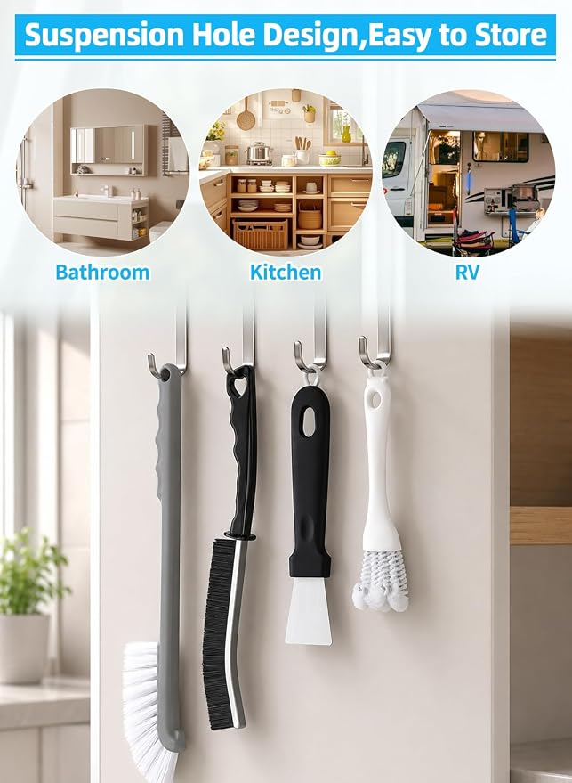 20Pcs Crevice Cleaning Brush Set, Hard Bristle Scrub Brushes Tools for Deep Cleaning Gap,Window Groove Cleaning Brush for Sliding Door, Sill, Tile Lines, Shutter, Corner, Sink, Teapot, Bottle