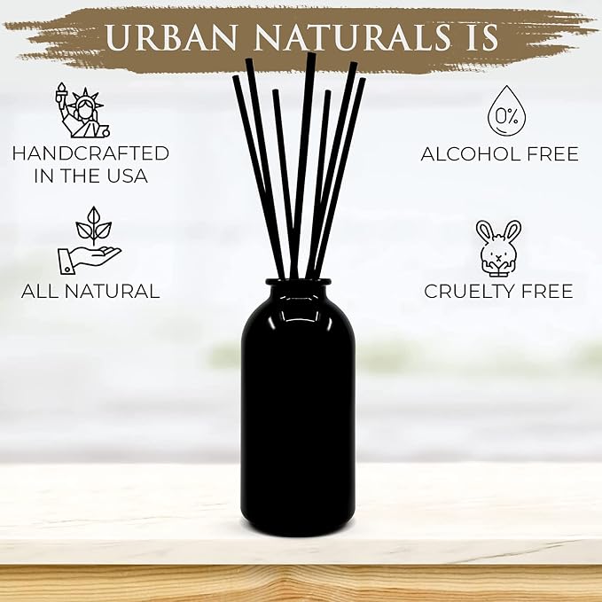 Reed Diffuser Set, Smoked Vanilla - Bathroom Shelf Décor | Vanilla Bean, Sandalwood & Leather, Made in the USA