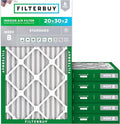 Filterbuy 20x30x2 Air Filter MERV 8 (MPR 700) Dust Defense Replacement (6-Pack), Electrostatic Pleated HVAC AC Furnace Filters, Made in USA (Actual Size: 19.75 x 29.75 x 1.75)