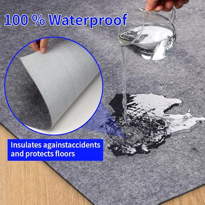 Waterproof Non-Slip 1/4” Extra Thick 8x10 ft Rug Pad for Large Area Rugs Durable Felt Floor Protection pad for All Floors, Suitable for Cutting. Rug Pads Keep Rugs in Place and Provide Cushioning