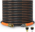 3/8" ID Pressure Washer Hose 75 ft, 4800 PSI Steel-Braided & Durable - Flexible & Kink-Resistant, Power Washer Hose with Swivel Quick Connect & M22-14mm Adapter, Hot/Cold Water Compatible