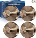 Suction Cup Hooks for Shower,4Pcs Shower Towel Suction Hooks,No Drill Towel Hooks for Bathroom Wall,Kitchen,Glass,Mirror,Tile to Hang Towels,Robes,Loofah-Champagne Bronze