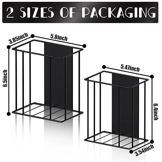 Magnetic Glove Box Holder Wall Mount, Disposable Glove Dispenser, Metal Rubber Latex Tissue Box Organizer for Tool Garage Workshop Kitchen Fridge - Two Size (Large+Small)
