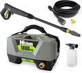 Hiclean Electric Pressure Washer 1800 PSI | Portable Power Washer, Compact Design, Foam Cannon, Turbo and Fan Nozzles, ETL Certified