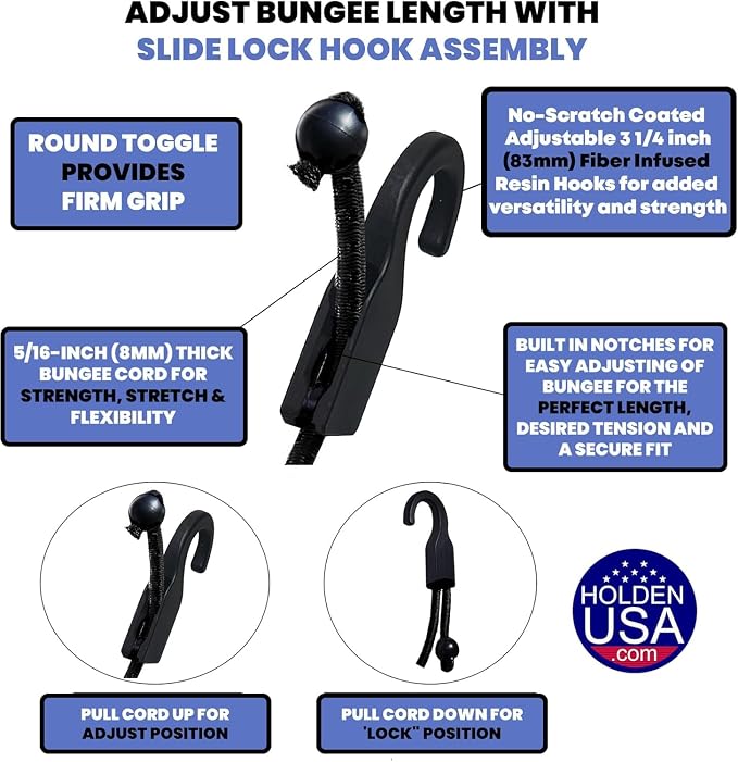 Holden USA - Ladder Clamp - Stabilizer Clip – Secure Safety Clamp for Roof, Gutters, and Wall Prep – Durable Support Cord for Roofing and Gutter Tasks (Pair / 2 Units) Blue